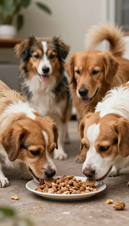 cachorros comiendo